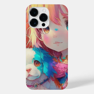 Coque Pour Pour iPhone 14 Pro Max Anime Girl with Puppy