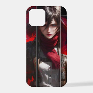 Coque iPhone 12 Pro Anime Girl with Red Scarf Phone Case Stylish