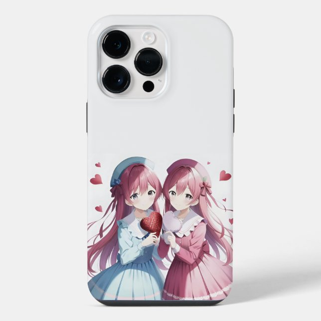 Coque iPhone anime Saint Valentin coeur (Verso)