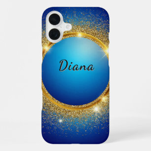 Coque iPhone 16 Plus Anneau de Parties scintillant d'or