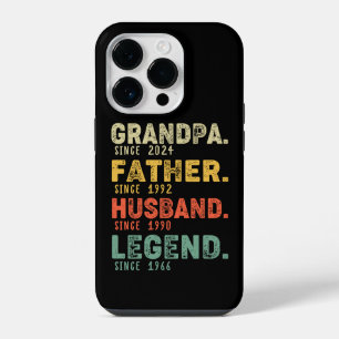 Coque Pour iPhone 14 Plus Année personnalisée Grand-père Père Mari Légende