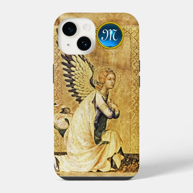 Coque iPhone ANNONCIATION ANGE MONOGRAMME,Parchemin (Verso)