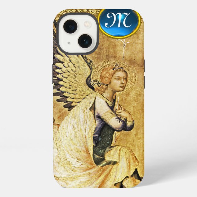 Coque iPhone ANNONCIATION ANGE MONOGRAMME,Parchemin (Verso)