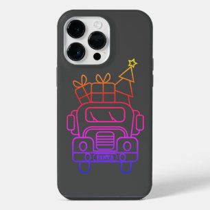 Coque Pour Pour iPhone 14 Pro Max Aperçu camion de Noël Père Noël voiture vue avant