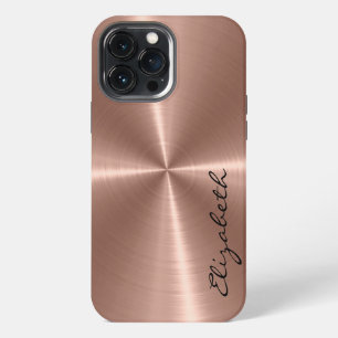 Etui iPhone 13 Pro Max Apparence Métal Bronze Inoxydable