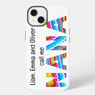 Etui iPhone 13 Appelez-Moi Nana Crochet Lettres Noms Enfants