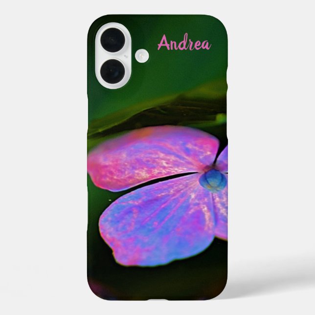 Coque iphone Apple à fleurs violettes personnalisé (Verso)