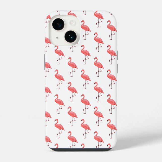 Coque iPhone Apple iPhone 14 Coque-Flamant rose (Verso)