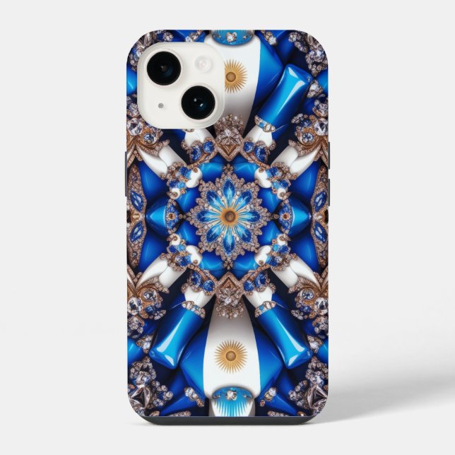 Coque iPhone Apple iPhone 14 couleurs argentines Coque-Mate (Verso)