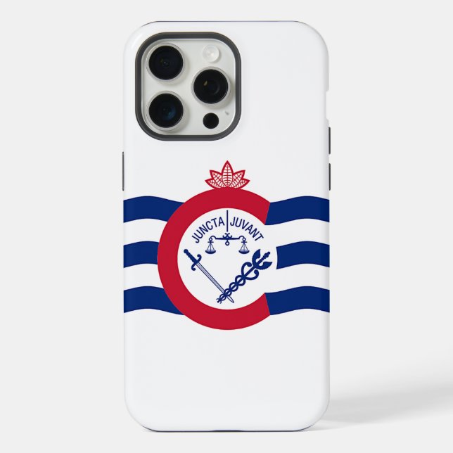 Coque iPhone Apple iPhone 15 Pro Max Coque, drapeau Cincinnati (Verso)