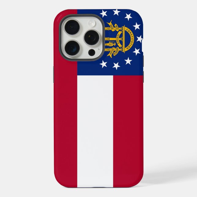 Coque iPhone Apple iPhone 15 Pro Max Coque, drapeau de Géorgie (Verso)