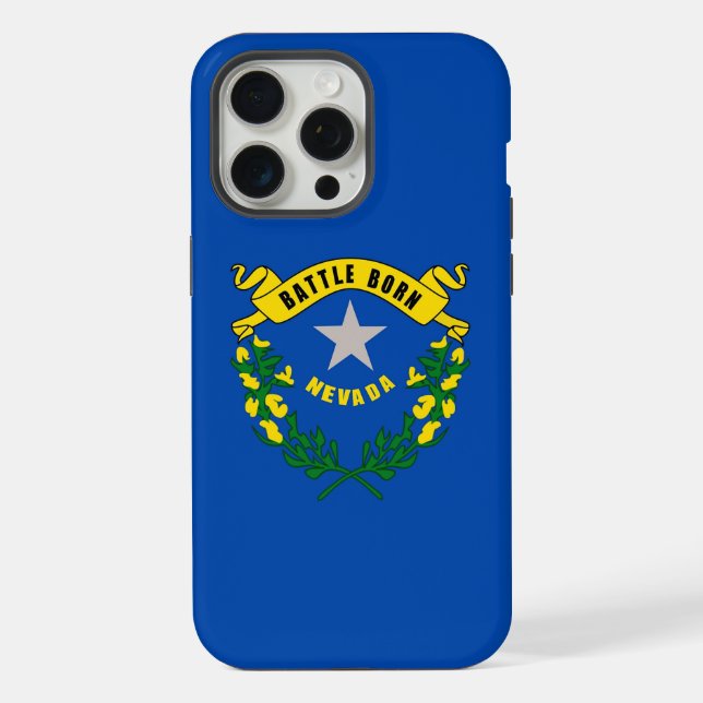 Coque iPhone Apple iPhone 15 Pro Max Coque, drapeau Nevada (Verso)