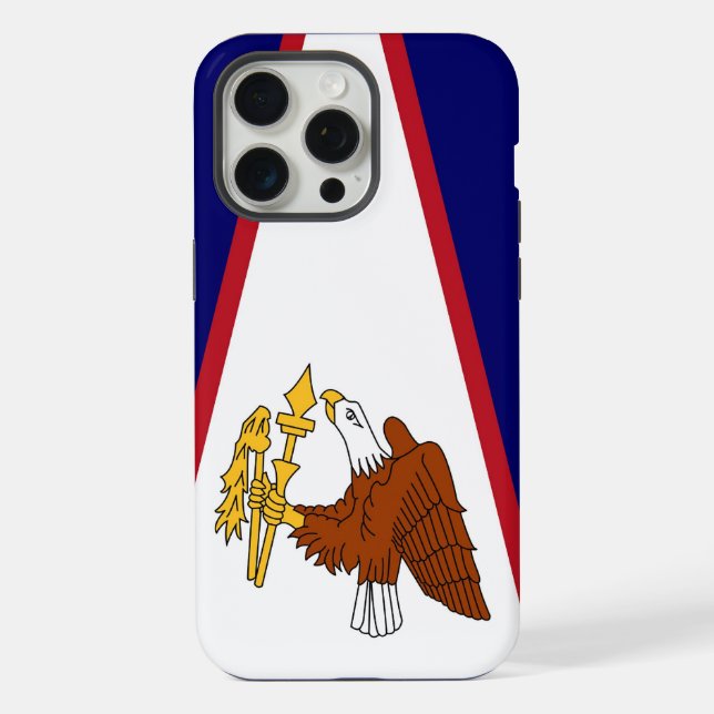 Coque iPhone Apple iPhone 15 Pro Max Coque, drapeau Samoa améri (Verso)