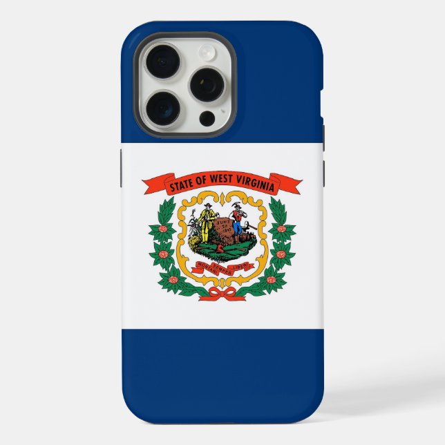 Coque iPhone Apple iPhone 15 Pro Max, drapeau de Virginie-Occid (Verso)