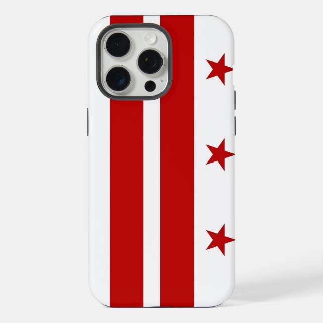 Coque iPhone Apple iPhone 15 Pro Max, drapeau de Washington DC (Verso)