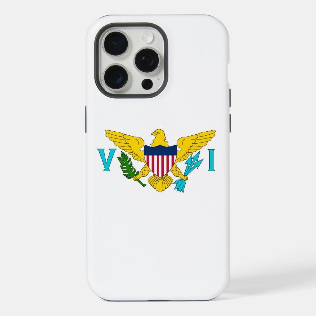 Coque iPhone Apple iPhone 15 Pro Max, drapeau des îles Vierges  (Verso)