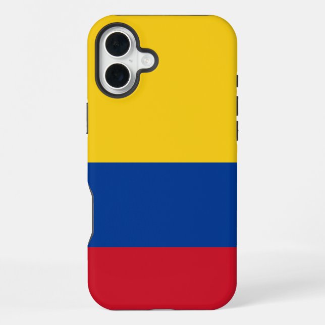 Coque iPhone Apple iPhone 16 Plus Mate, drapeau de Colombie (Verso)