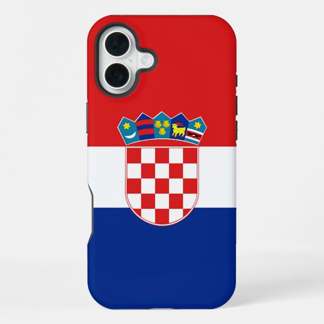Coque iPhone Apple iPhone 16 Plus Mate, drapeau de la Croatie (Verso)
