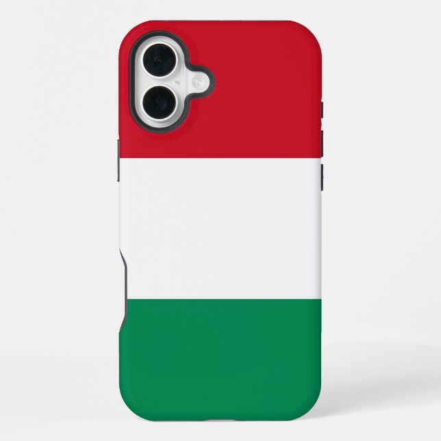 Coque iPhone Apple iPhone 16 Plus Mate, drapeau de la Hongrie (Verso)