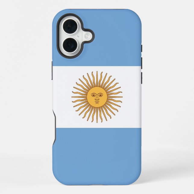Coque iPhone Apple iPhone 16 Plus Mate, drapeau de l'Argentine (Verso)