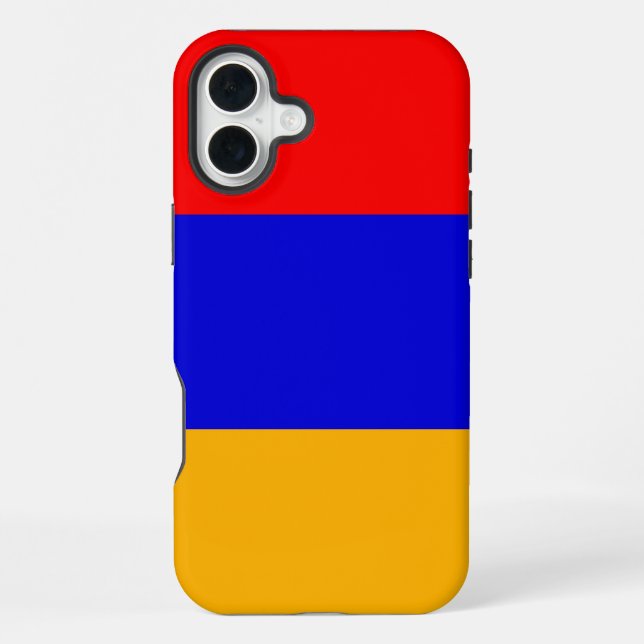Coque iPhone Apple iPhone 16 Plus Mate, drapeau de l'Arménie (Verso)