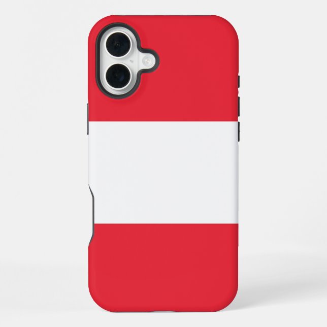 Coque iPhone Apple iPhone 16 Plus Mate, drapeau de l'Autriche (Verso)