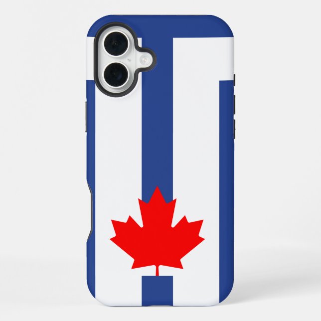 Coque iPhone Apple iPhone 16 Plus Mate, drapeau de Toronto (Verso)