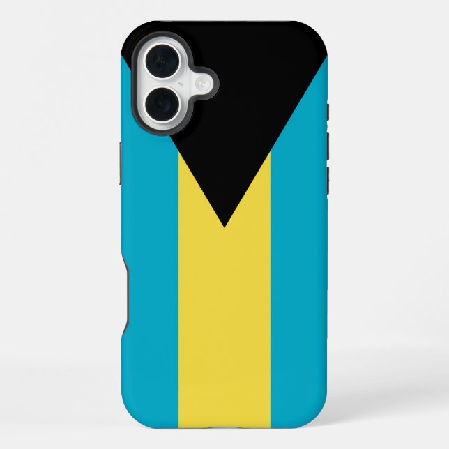 Coque iPhone Apple iPhone 16 Plus Mate, drapeau des Bahamas (Verso)