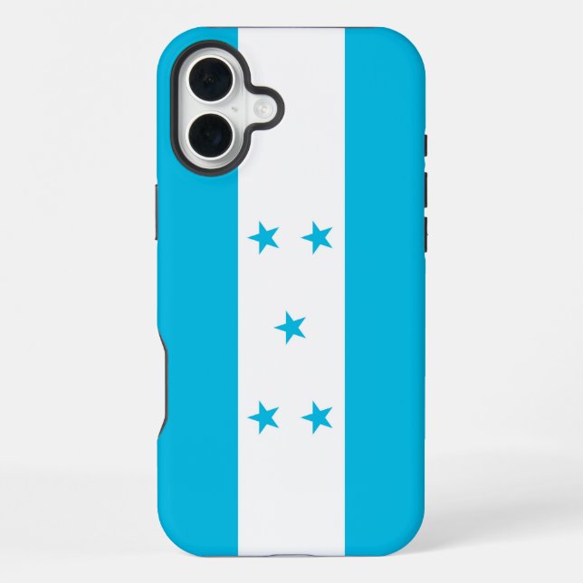 Coque iPhone Apple iPhone 16 Plus Mate, drapeau du Honduras (Verso)