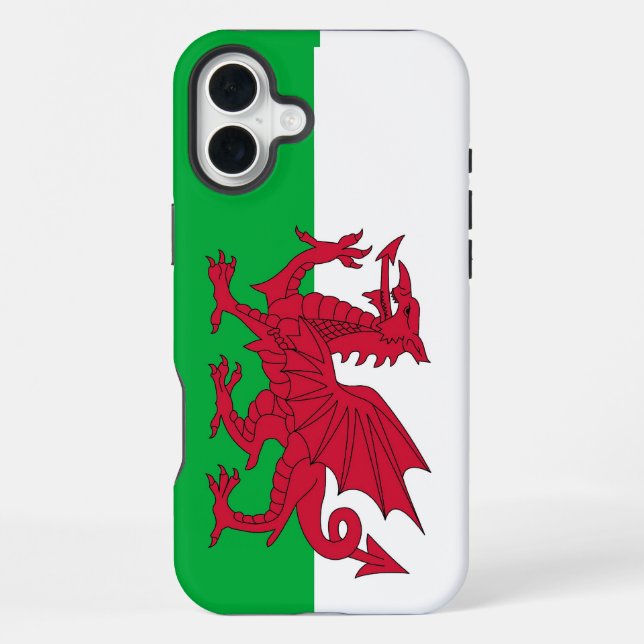 Coque iPhone Apple iPhone 16 Plus Mate, drapeau du Pays de Gall (Verso)