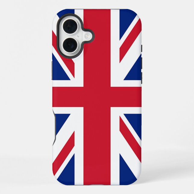 Coque iPhone Apple iPhone 16 Plus Mate, drapeau du Royaume-Uni (Verso)