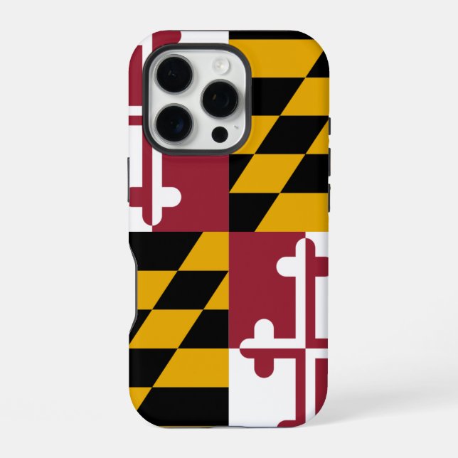 Coque iPhone Apple iPhone 16 Pro Coque-Mate, drapeau du Marylan (Verso)