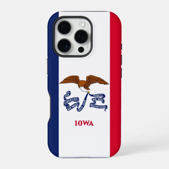 Coque iPhone Apple iPhone 16 Pro Coque-Mate, drapeau Iowa (Verso)