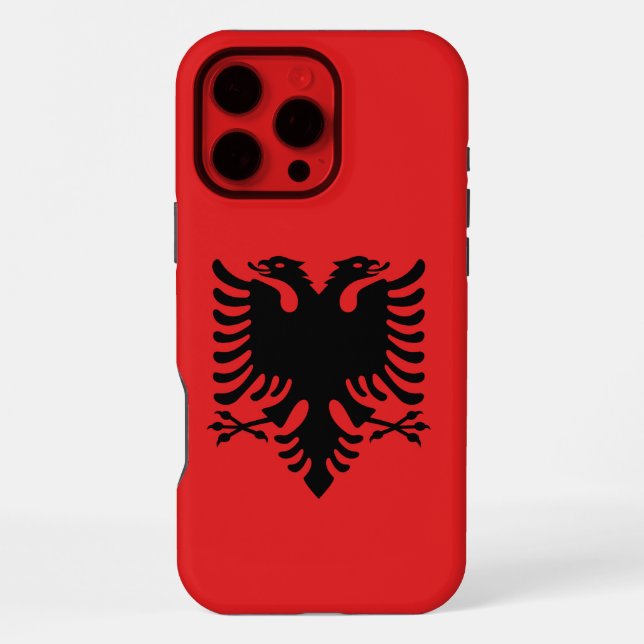 Coque iPhone Apple iPhone 16 Pro Max Coque, drapeau d'Albanie (Verso)
