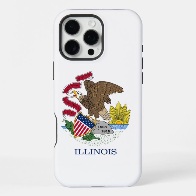 Coque iPhone Apple iPhone 16 Pro Max Coque, drapeau Illinois (Verso)