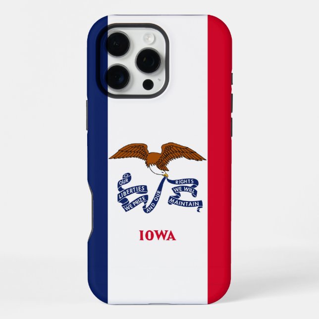 Coque iPhone Apple iPhone 16 Pro Max Coque, drapeau Iowa (Verso)
