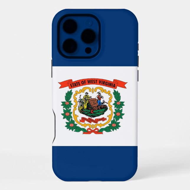 Coque iPhone Apple iPhone 16 Pro Max, drapeau de Virginie-Occid (Verso)