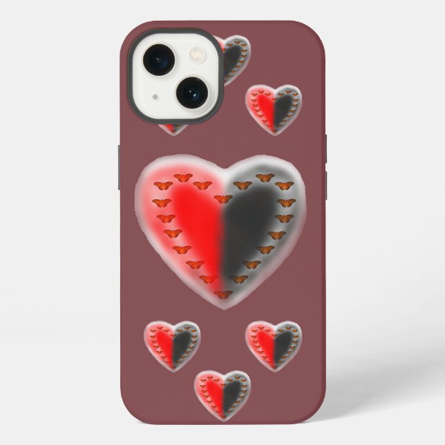 Coque iPhone Apple iPhone X, cœurs de papillon Yin Yang (Verso)