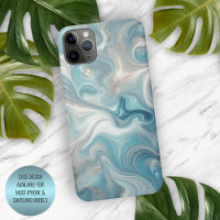 Aqua Turquoise Turquoise Bleu Blanc Marbre Argent
