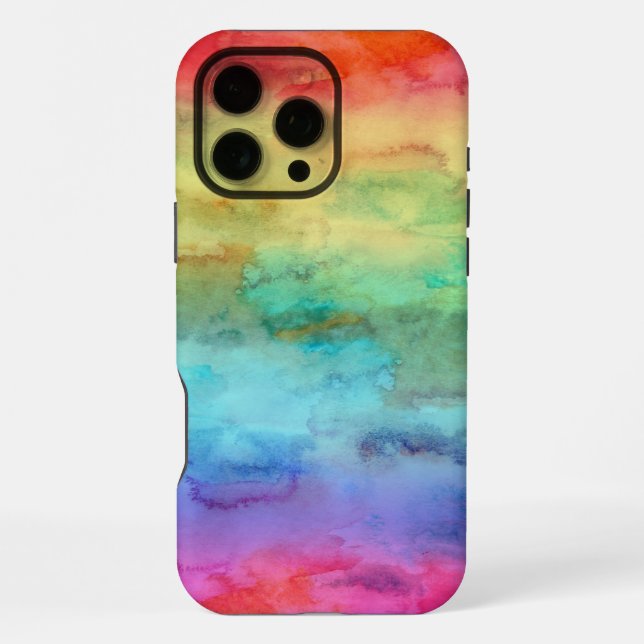 Coque iPhone Aquarelle arc-en-ciel (Verso)