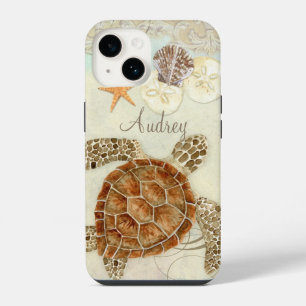 Coque Pour iPhone 14 Aquarelle Art Sea Turtle Coastal Beach Coques de m