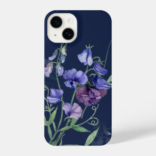 Coque Pour iPhone 14 Aquarelle Bleu Pois doux Jardin Fleur Floral
