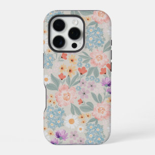 Coque iPhone 16 Pro Aquarelle Boho Rose Floral