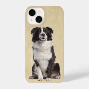 Coque Pour iPhone 14 Aquarelle Bordure Collie Chien Animal animal de co