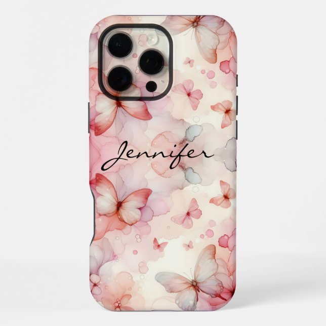 Coque iPhone Aquarelle colorée papillon iPhone (Verso)