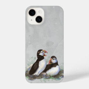 Coque Pour iPhone 14 Aquarelle Cute Puffin Oiseaux Faune Nature Art