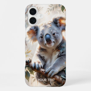 Coque iPhone 16 Plus Aquarelle d'arbre de koala mignon fantastique