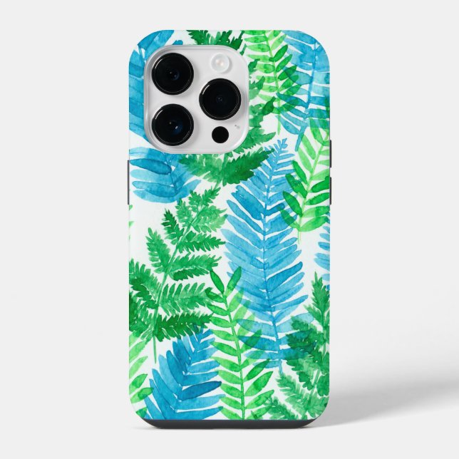 Coque iPhone Aquarelle de fougère (Verso)