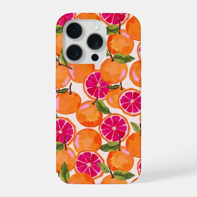 Coque iPhone Aquarelle de pamplemousses (Verso)