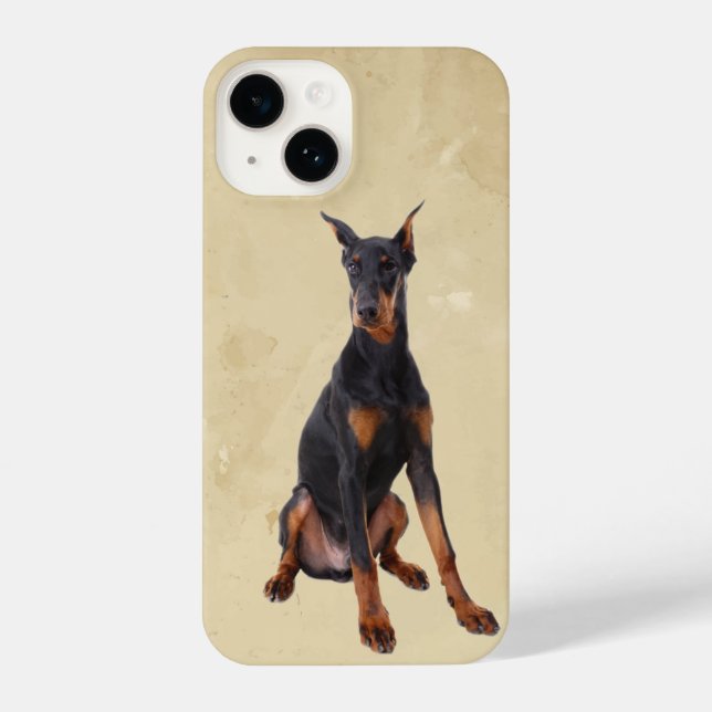 Coque iPhone Aquarelle Doberman Pincher chien animal animal ani (Verso)